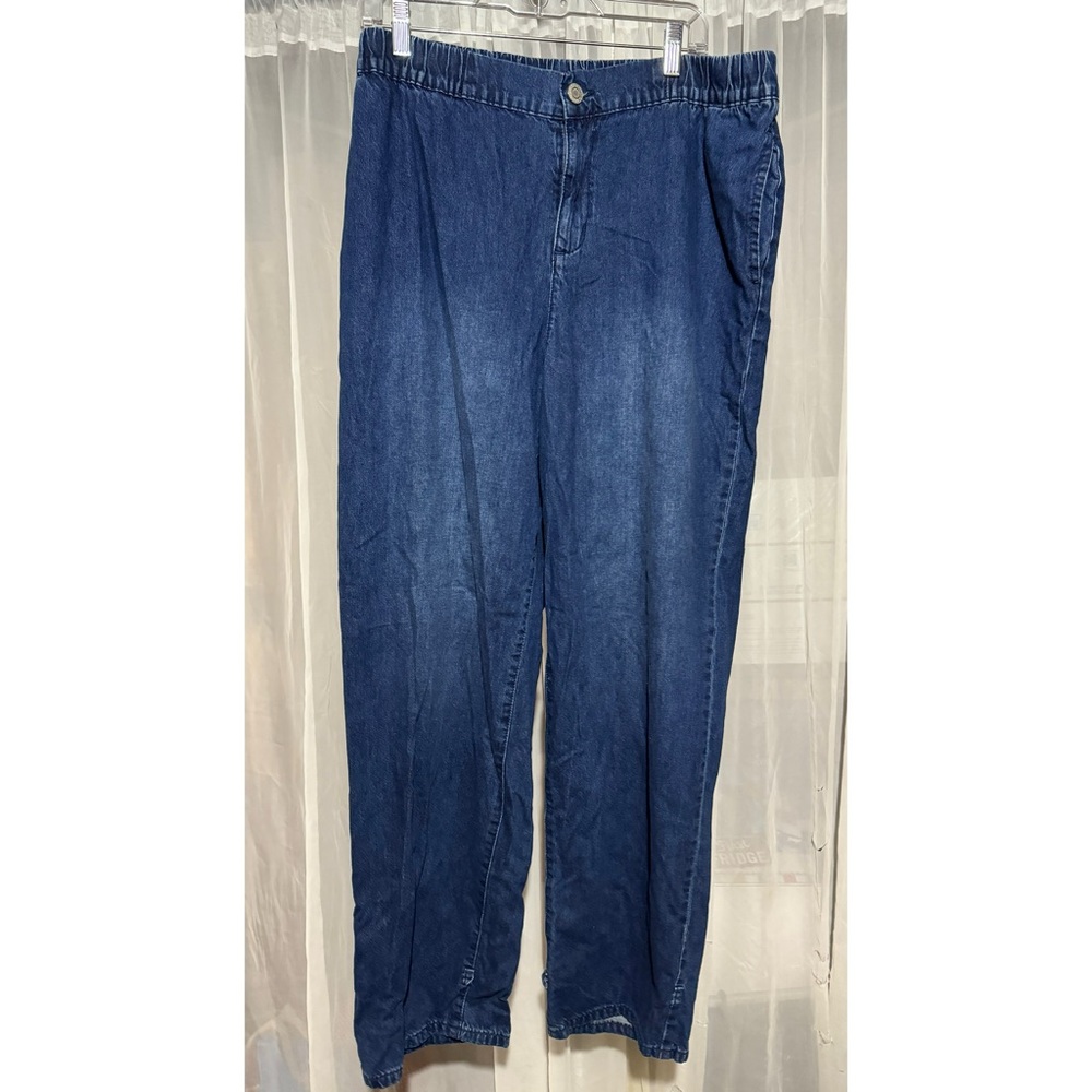 Eloquii NWOT Dark Wash Blue Cotton 80s Mom Jeans with Elastic Waist Size 14